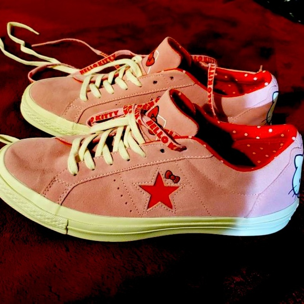 Pink Hello Kitty Suede Converse Sneakers